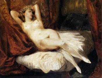 Eugene Delacroix : Female Nude Reclining on a Divan